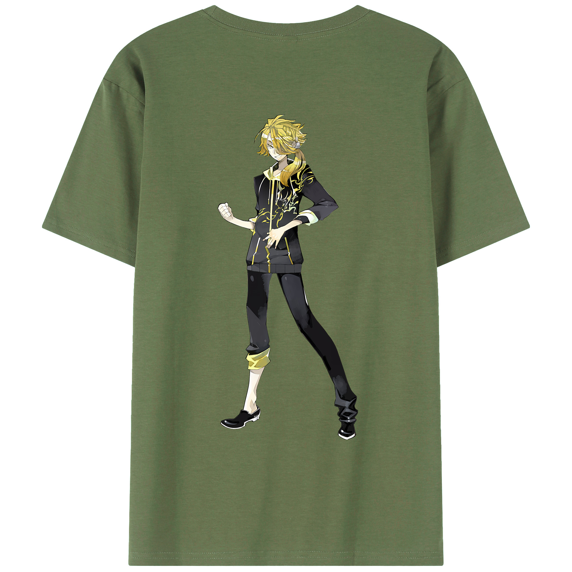 （画像用） 刀剣乱舞 Touken Ranbu 綿100％ メンズ半袖Tシャツ（バックプリント） 通気性